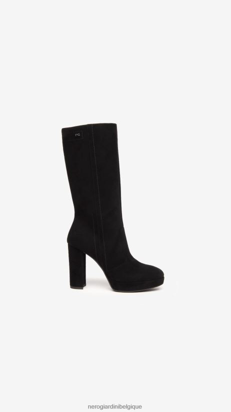chaussure être NeroGiardini femmes art. i308202d bottes en daim noir F2F08N233