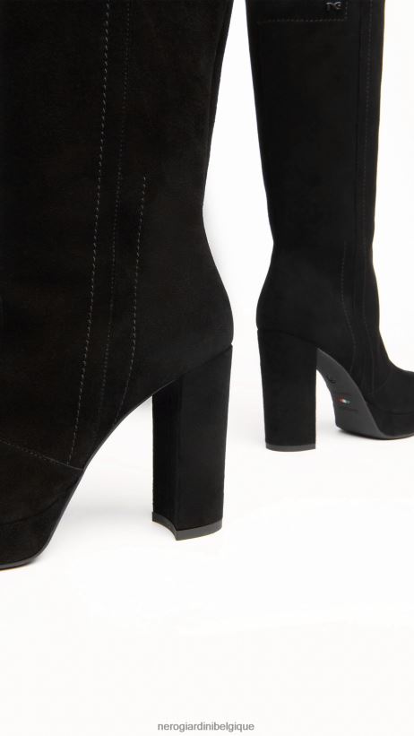 chaussure être NeroGiardini femmes art. i308202d bottes en daim noir F2F08N233