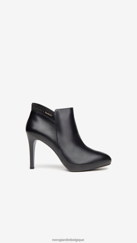 chaussure être NeroGiardini femmes art. i013461de bottines en cuir et daim noir F2F08N156