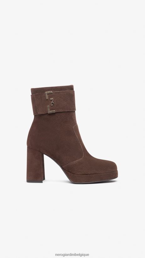 chaussure être NeroGiardini femmes art. i308221d bottines en daim Castagne F2F08N161