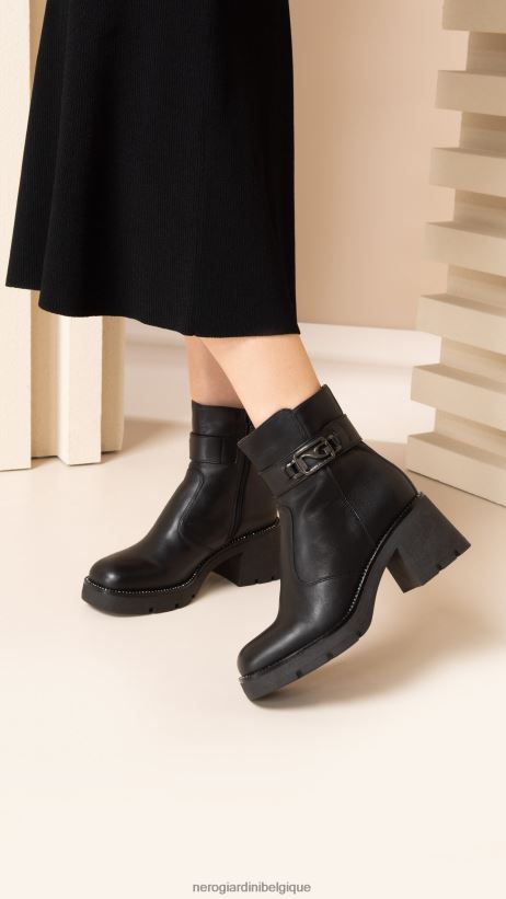 chaussure être NeroGiardini femmes art. i309040d bottines en cuir noir F2F08N195