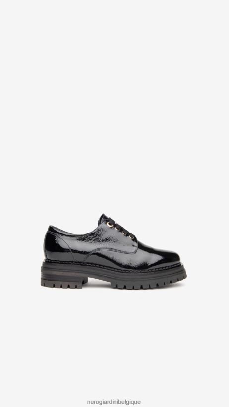 chaussure être NeroGiardini femmes art. i117711d chaussures vernies à nouer noir F2F08N72