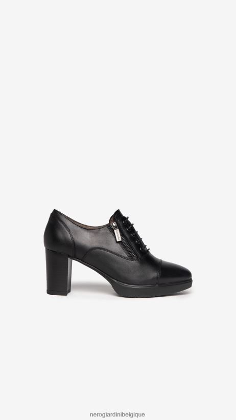chaussure être NeroGiardini femmes art. i205020d chaussures richelieu en cuir noir F2F08N78