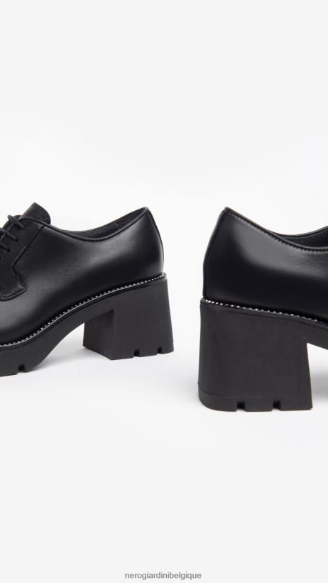 chaussure être NeroGiardini femmes art. i308151d chaussures à lacets en cuir noir F2F08N75