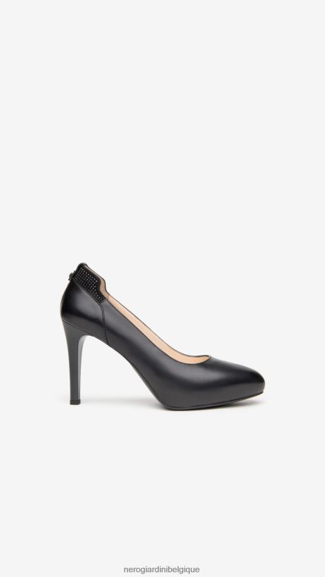chaussure être NeroGiardini femmes art. i013460de escarpins en cuir et daim noir F2F08N56