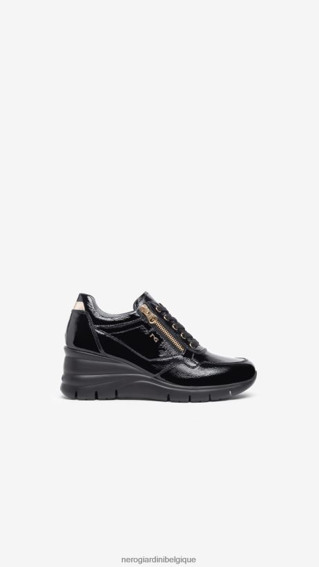 chaussure être NeroGiardini femmes art. baskets i308300d en cuir verni noir F2F08N25