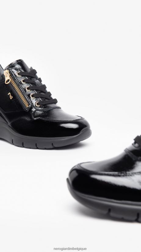 chaussure être NeroGiardini femmes art. baskets i308300d en cuir verni noir F2F08N25