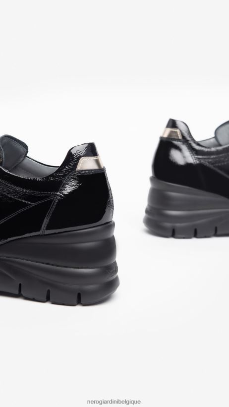 chaussure être NeroGiardini femmes art. baskets i308300d en cuir verni noir F2F08N25