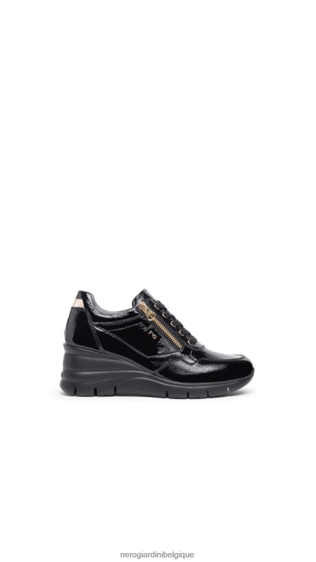 chaussure être NeroGiardini femmes art. baskets i308300d en cuir verni noir F2F08N25