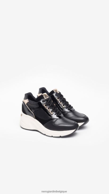 chaussure être NeroGiardini femmes art. baskets i308310d en cuir et en daim noir F2F08N19