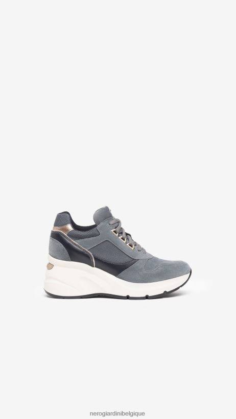 chaussure être NeroGiardini femmes art. baskets i308311d en cuir et en daim Sibérie F2F08N39