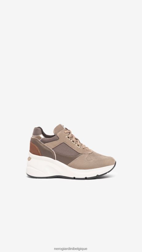 chaussure être NeroGiardini femmes art. baskets i308312d en cuir et en daim Talpa F2F08N29