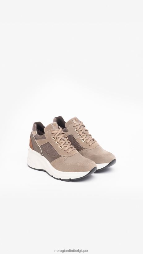chaussure être NeroGiardini femmes art. baskets i308312d en cuir et en daim Talpa F2F08N29
