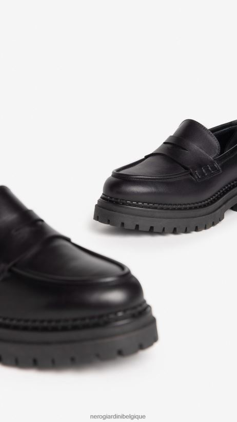 chaussure être NeroGiardini femmes art. i205100d mocassins en cuir noir F2F08N89