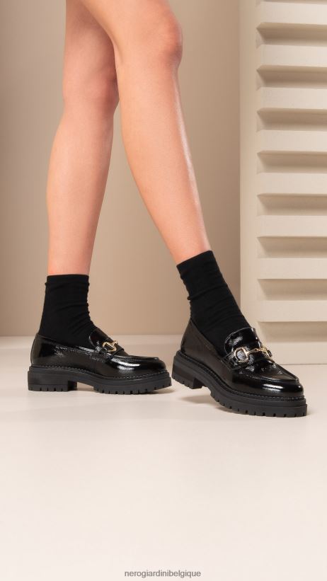chaussure être NeroGiardini femmes art. i205105d mocassins en cuir verni noir F2F08N85