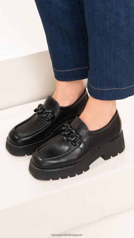 chaussure être NeroGiardini femmes art. i205940d mocassins en cuir noir F2F08N86