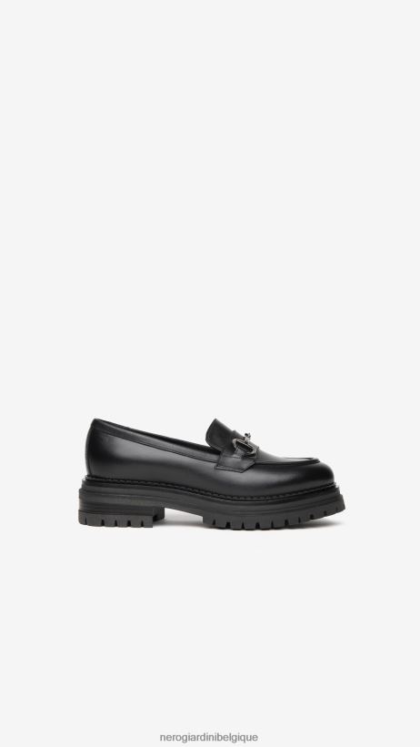 chaussure être NeroGiardini femmes art. i217715d mocassins en cuir noir F2F08N79