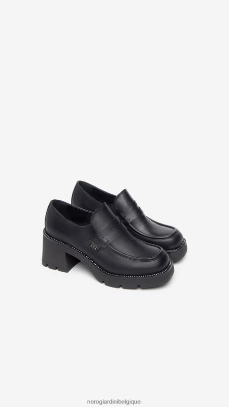 chaussure être NeroGiardini femmes art. i308150d mocassins en cuir noir F2F08N92