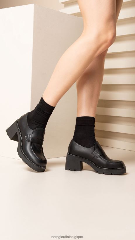 chaussure être NeroGiardini femmes art. i308150d mocassins en cuir noir F2F08N92