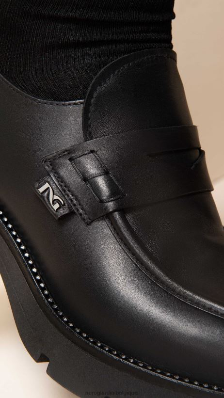 chaussure être NeroGiardini femmes art. i308150d mocassins en cuir noir F2F08N92
