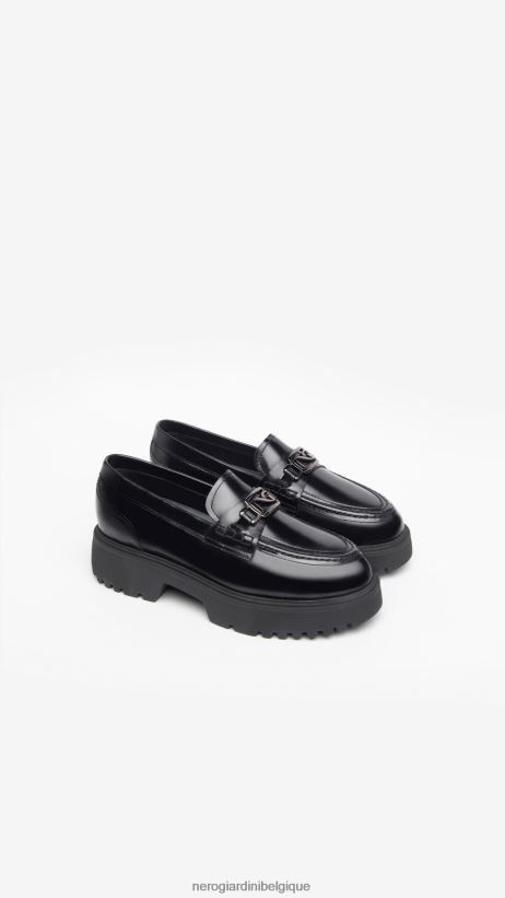 chaussure être NeroGiardini femmes art. i308160d mocassins en cuir noir F2F08N94