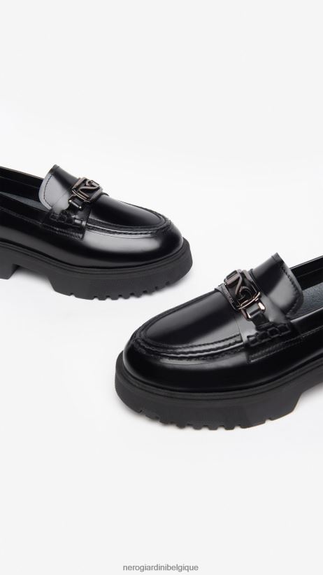 chaussure être NeroGiardini femmes art. i308160d mocassins en cuir noir F2F08N94