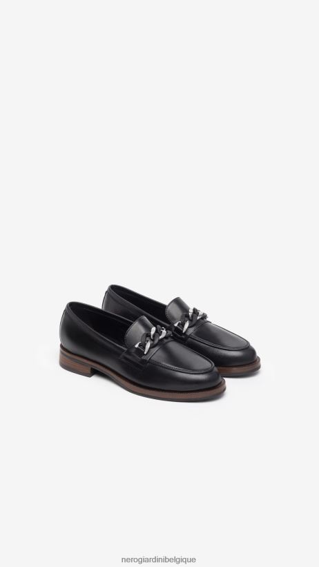 chaussure être NeroGiardini femmes art. i308170d mocassins en cuir noir F2F08N82