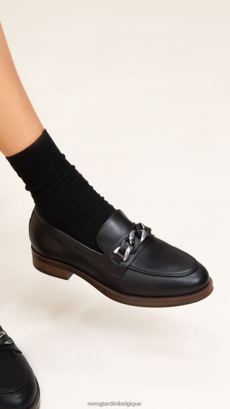 chaussure être NeroGiardini femmes art. i308170d mocassins en cuir noir F2F08N82