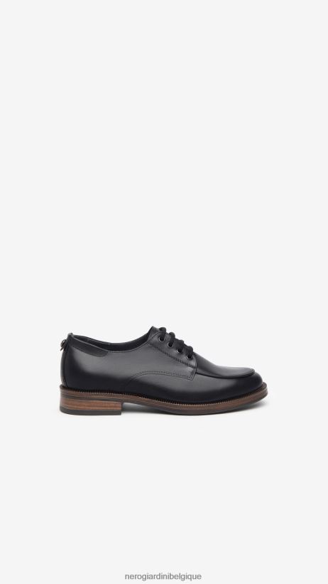 chaussure être NeroGiardini femmes art. i308173d chaussures à lacets en cuir noir F2F08N103