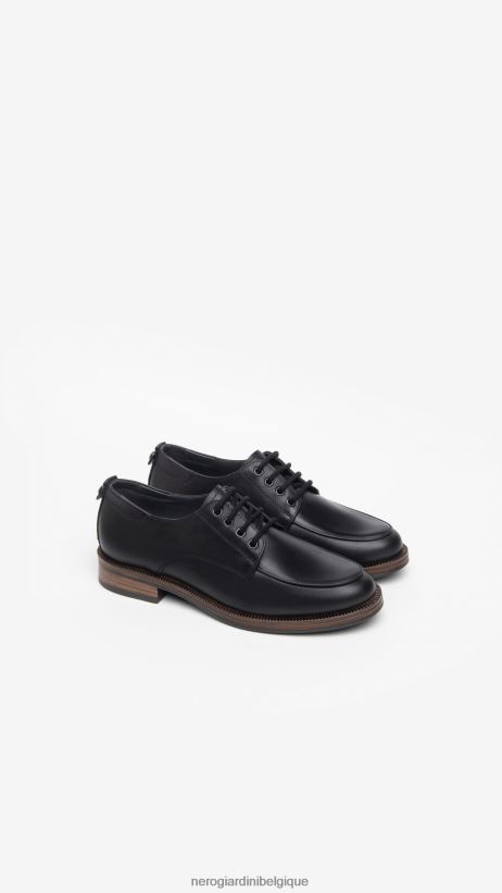 chaussure être NeroGiardini femmes art. i308173d chaussures à lacets en cuir noir F2F08N103