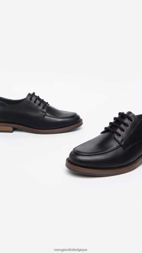 chaussure être NeroGiardini femmes art. i308173d chaussures à lacets en cuir noir F2F08N103