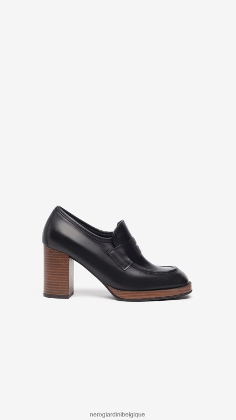 chaussure être NeroGiardini femmes art. i308190d mocassins en cuir noir F2F08N87