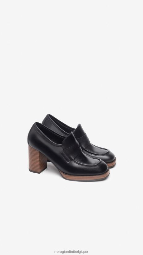 chaussure être NeroGiardini femmes art. i308190d mocassins en cuir noir F2F08N87