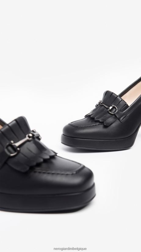 chaussure être NeroGiardini femmes art. i308212d mocassins en cuir noir F2F08N91