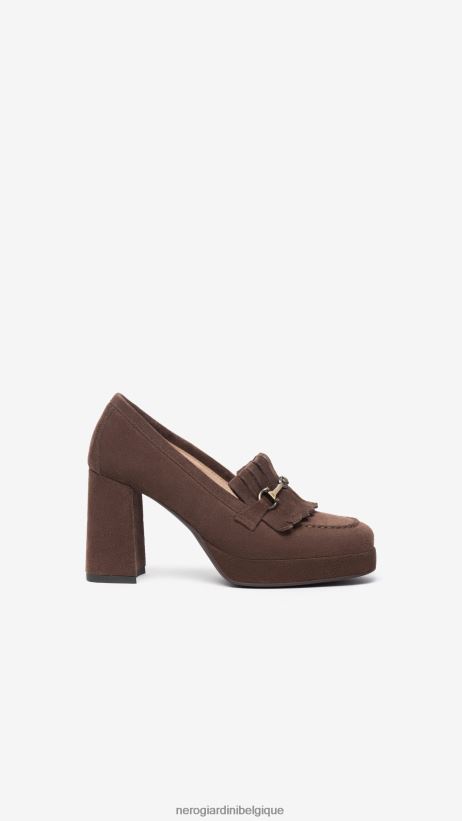 chaussure être NeroGiardini femmes art. i308213d mocassins en daim Castagne F2F08N95