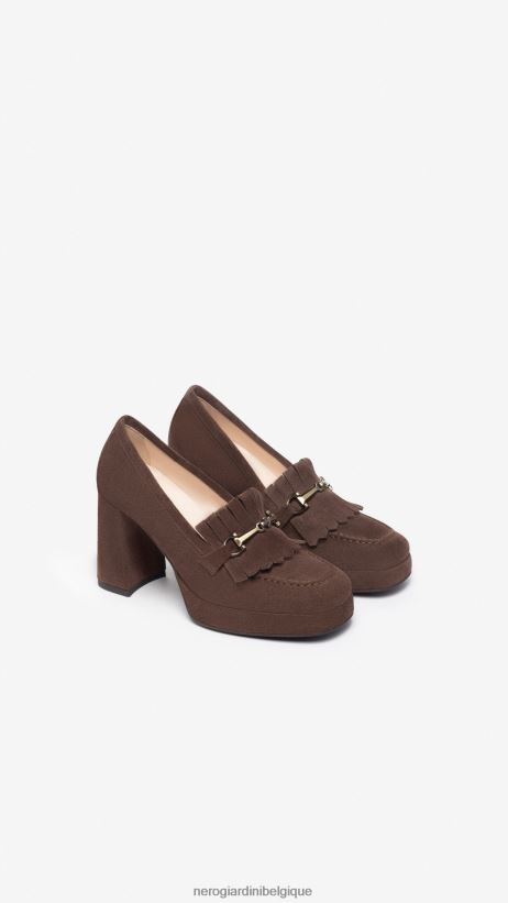 chaussure être NeroGiardini femmes art. i308213d mocassins en daim Castagne F2F08N95
