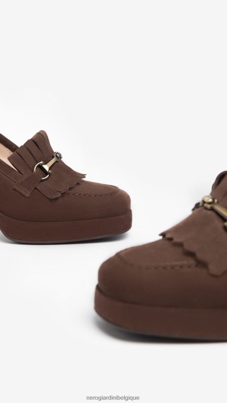 chaussure être NeroGiardini femmes art. i308213d mocassins en daim Castagne F2F08N95