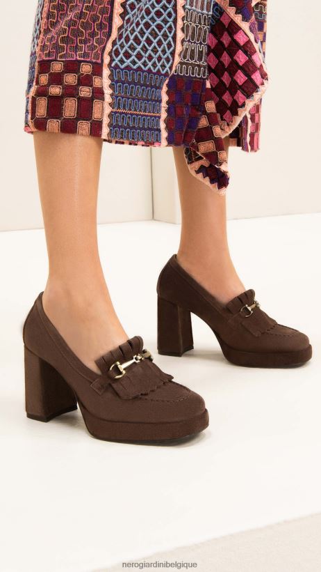 chaussure être NeroGiardini femmes art. i308213d mocassins en daim Castagne F2F08N95