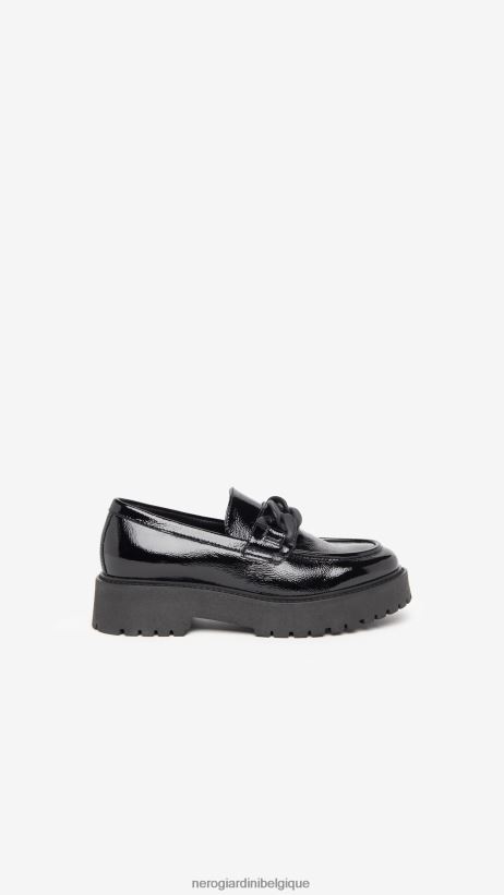 chaussure être NeroGiardini femmes art. mocassins i308001d en cuir verni noir F2F08N84