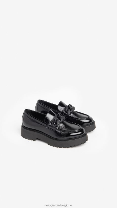 chaussure être NeroGiardini femmes art. mocassins i308001d en cuir verni noir F2F08N84