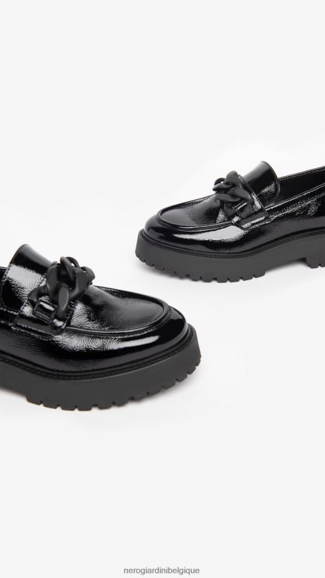 chaussure être NeroGiardini femmes art. mocassins i308001d en cuir verni noir F2F08N84