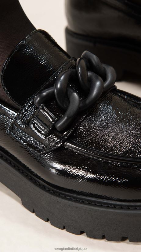 chaussure être NeroGiardini femmes art. mocassins i308001d en cuir verni noir F2F08N84