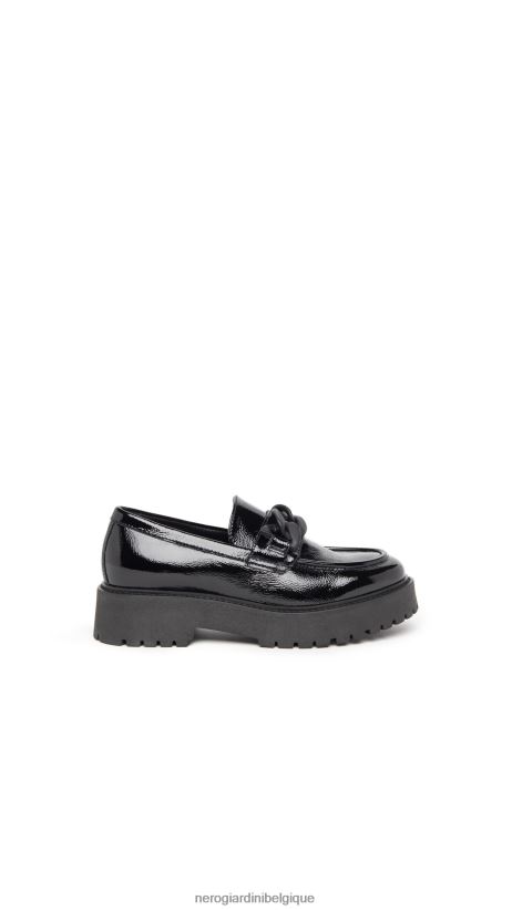 chaussure être NeroGiardini femmes art. mocassins i308001d en cuir verni noir F2F08N84