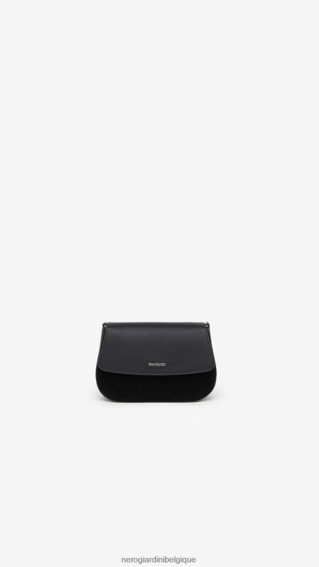 accessoire être NeroGiardini femmes art. i343501de pochette en daim et matière technique noir F2F08N311