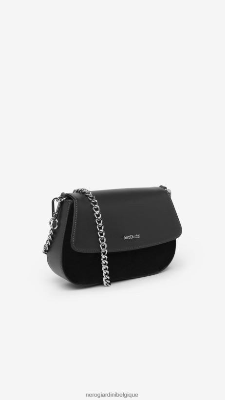 accessoire être NeroGiardini femmes art. i343501de pochette en daim et matière technique noir F2F08N311