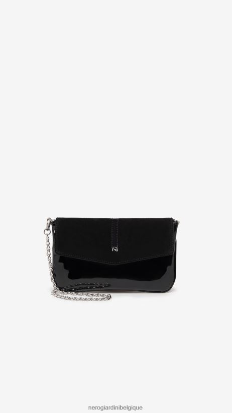 accessoire être NeroGiardini femmes art. i343502de pochette en daim et matière technique noir F2F08N312