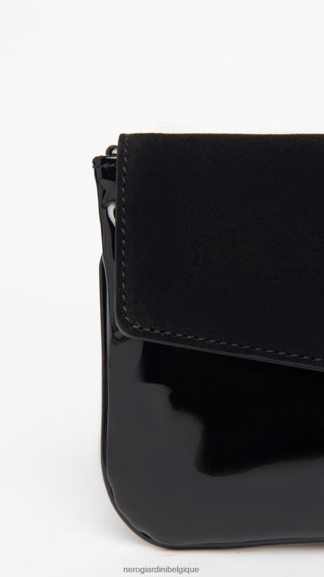 accessoire être NeroGiardini femmes art. i343502de pochette en daim et matière technique noir F2F08N312