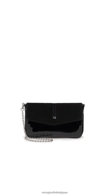 accessoire être NeroGiardini femmes art. i343502de pochette en daim et matière technique noir F2F08N312