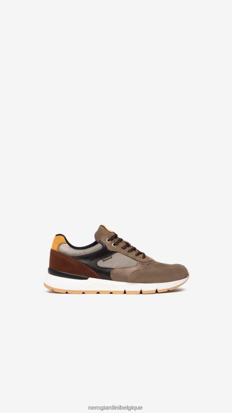 chaussure être NeroGiardini Hommes art. Baskets i202512u en daim, cuir et toile fango F2F08N329