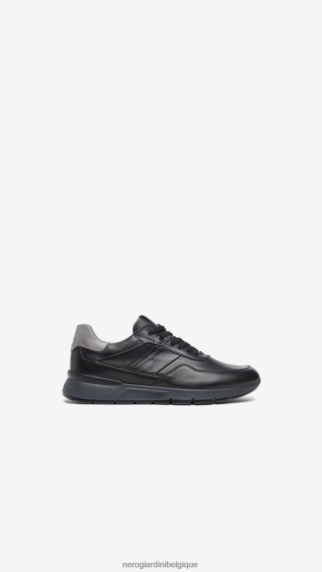 chaussure être NeroGiardini Hommes art. baskets en cuir i303010u noir F2F08N328